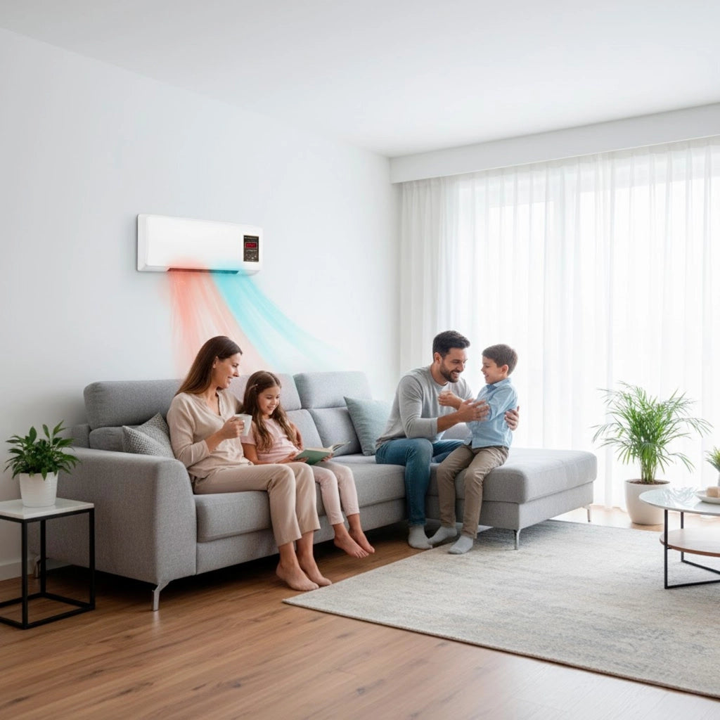 Termoventilatore Elettrico Da Parete 2000W Con Telecomando Display LED Doppia Modalità Caldo E Ventilazione Timer 6 Ore Stufa Silenziosa Per Camera Ufficio Piccoli Ambienti 54 x 14 x 20 Cm Bianco