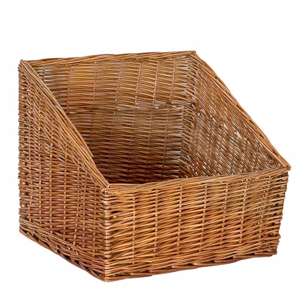 Cesta espositore portapane in vimini quadrato cm 45 x 45 h 40