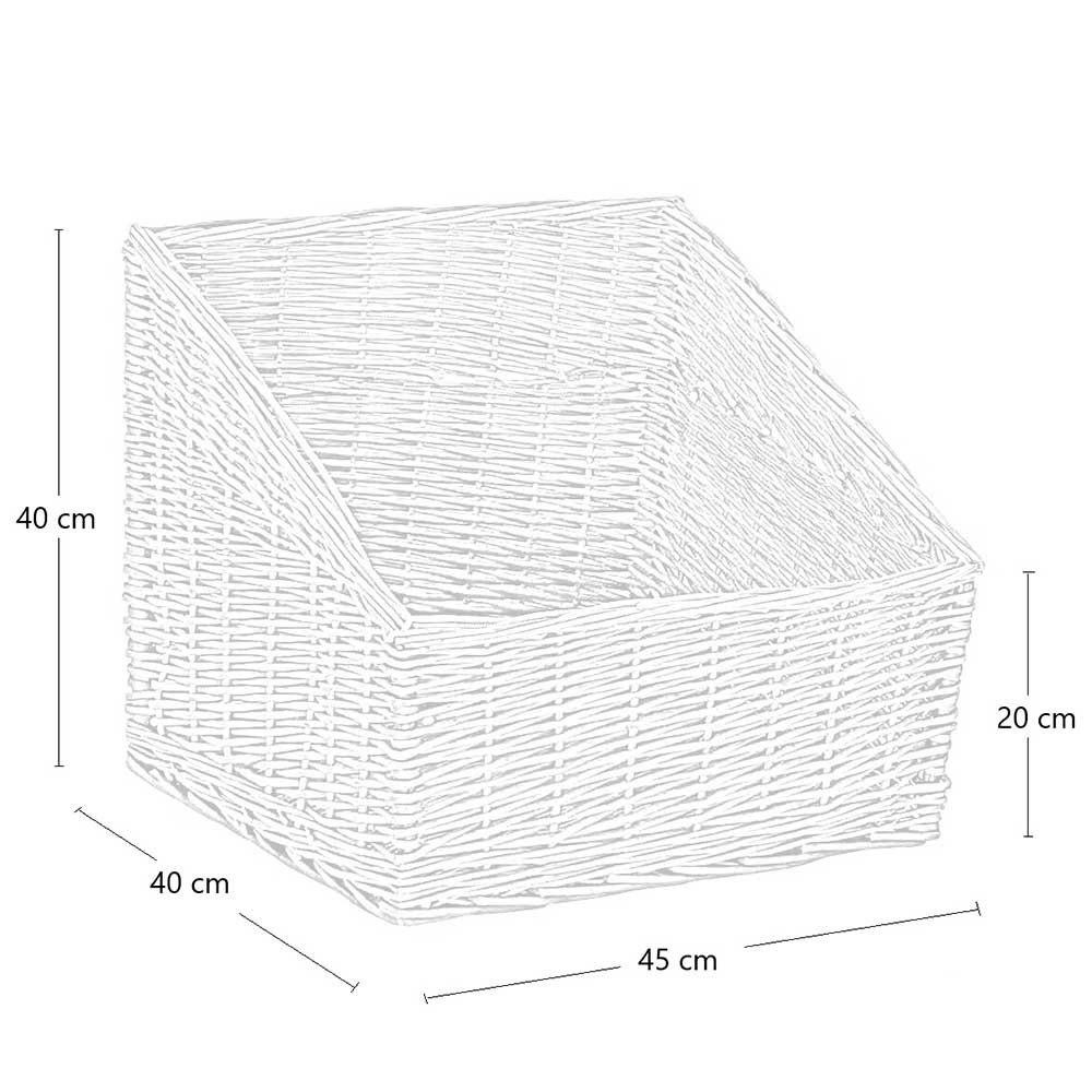 Cesta espositore portapane in vimini quadrato cm 45 x 45 h 40