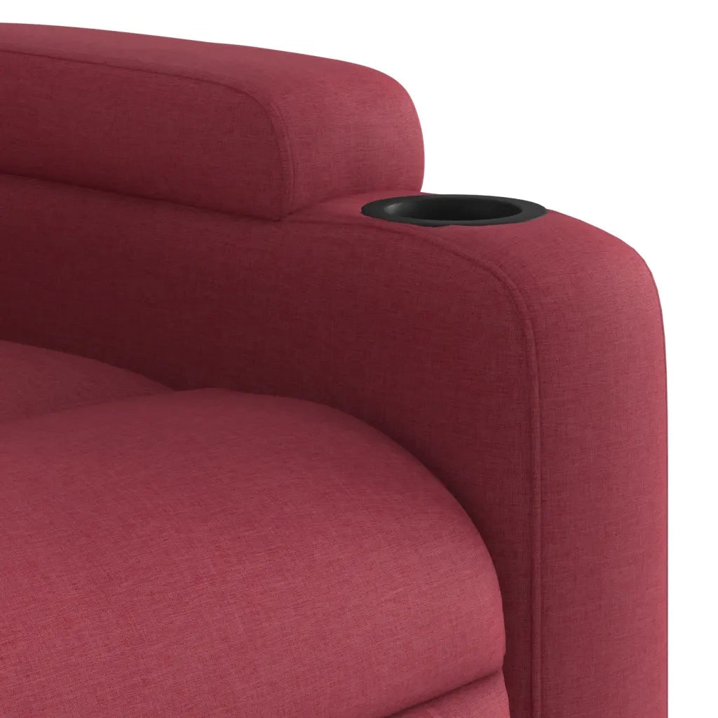 Divano Sedia-Poltrona Reclinabile in Tessuto Rosso Vino 333029