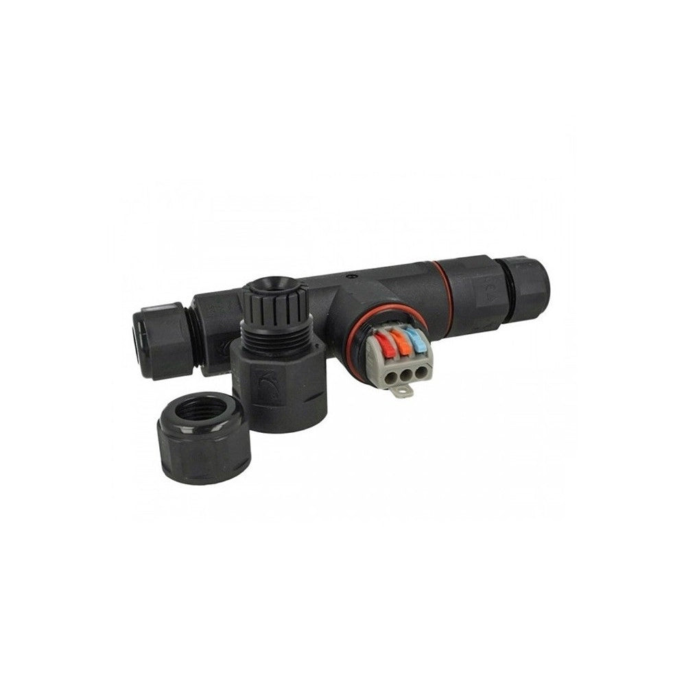 Trade Shop - Connettore Di Giunzione Forma T Impermeabile Ip68 Collegamento 3 Posti Cavo Cn-t -