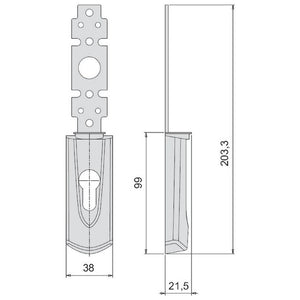 Cisa 07176620 Placca Esterna Interasse Maniglia 85