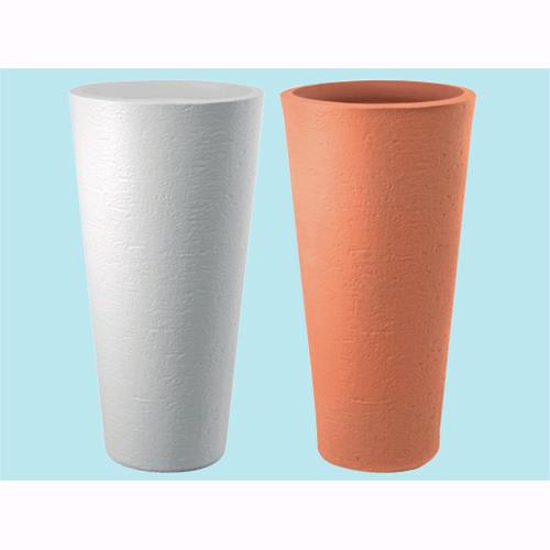 Vaso Tondo In Resina Leggera Tirso Bianco  ? 40 Cm X H 78 Cm