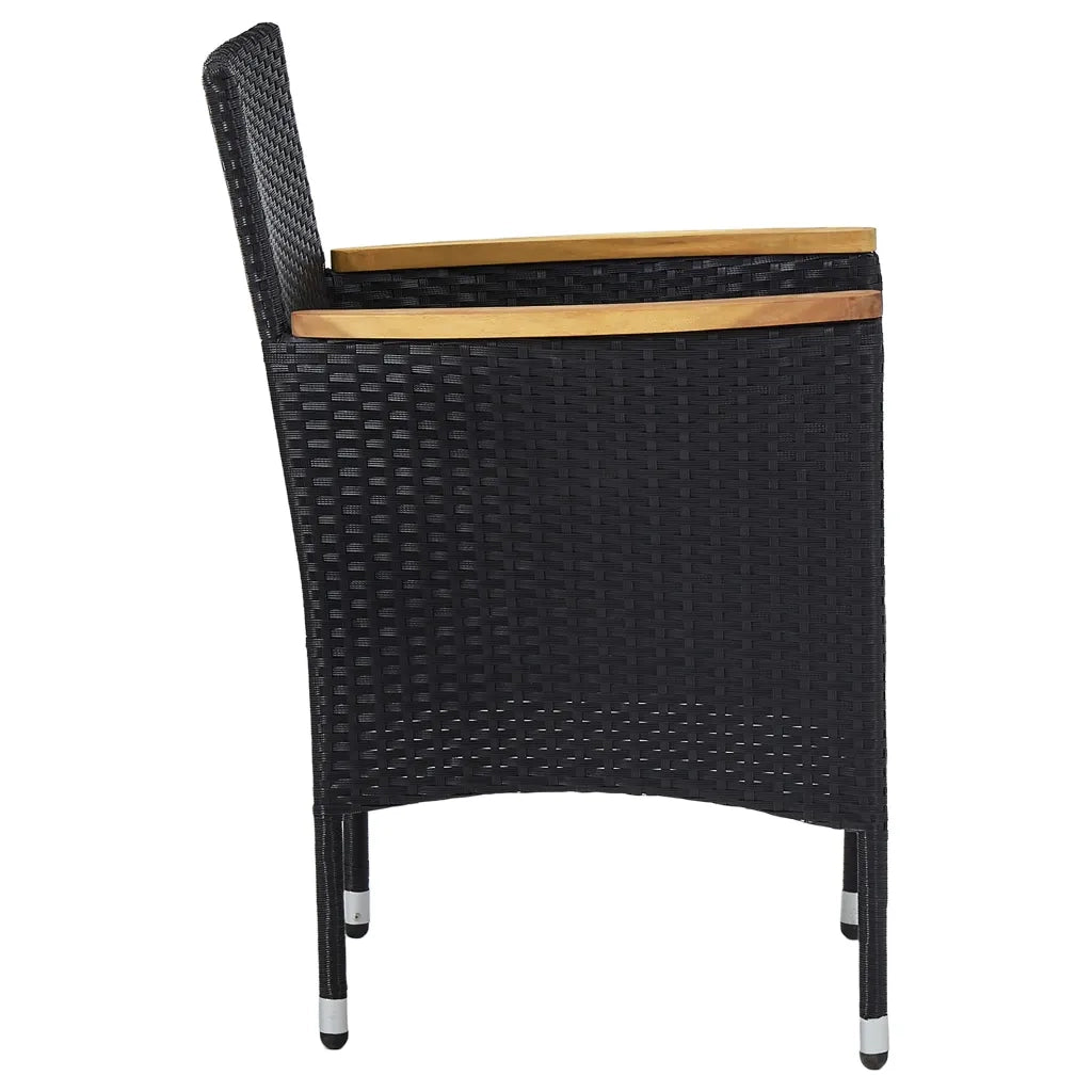 Set Mobili da Pranzo per Giardino 3 pz | Set Salotto da Giardino Nero
