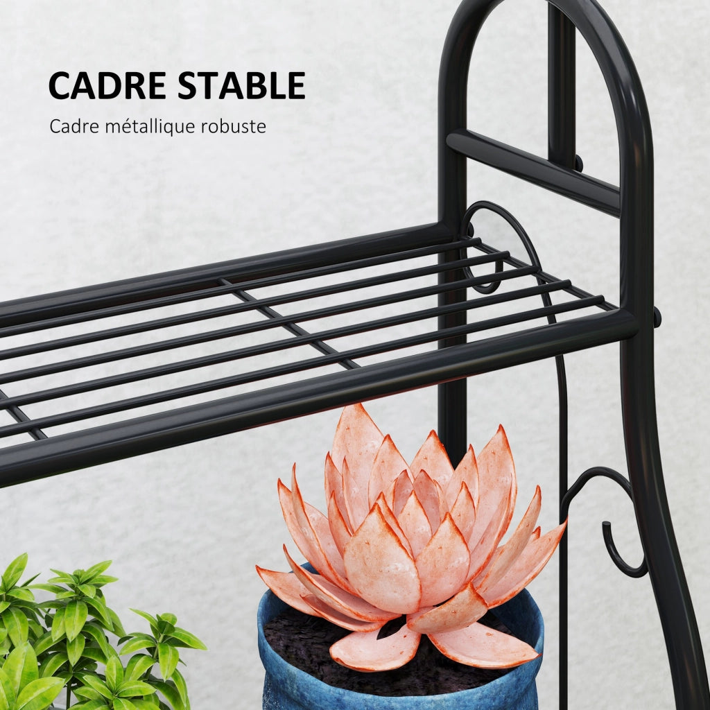 Scaffale porta piante 3 livelli ¨C Xylo ¨C metallo nero 75x25x137cm