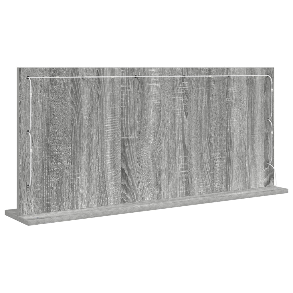 Specchio da toeletta con luci LED Grigio Sonoma 100x45x18 cm