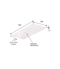 Soffione doccia moderno ultrapiatto parete in acciaio inox specchio