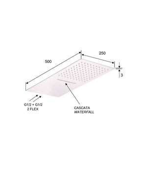 Soffione doccia moderno ultrapiatto parete in acciaio inox specchio