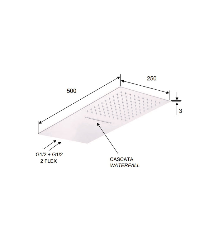 Soffione doccia moderno ultrapiatto parete in acciaio inox specchio