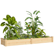 Hochbeet in legno con divisorio e fondo aperto ¨C zephmum ¨C 235x66x26 cm