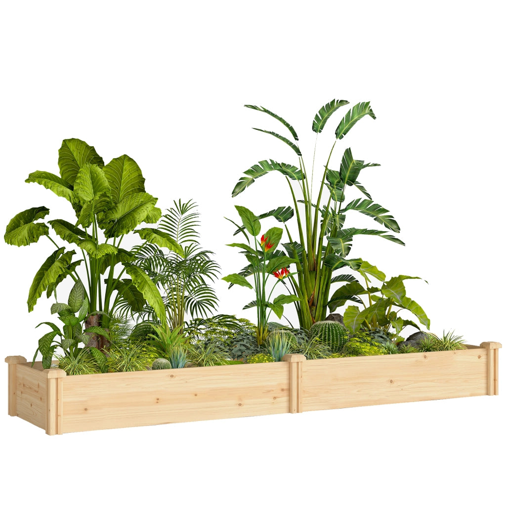 Hochbeet in legno con divisorio e fondo aperto ¨C zephmum ¨C 235x66x26 cm