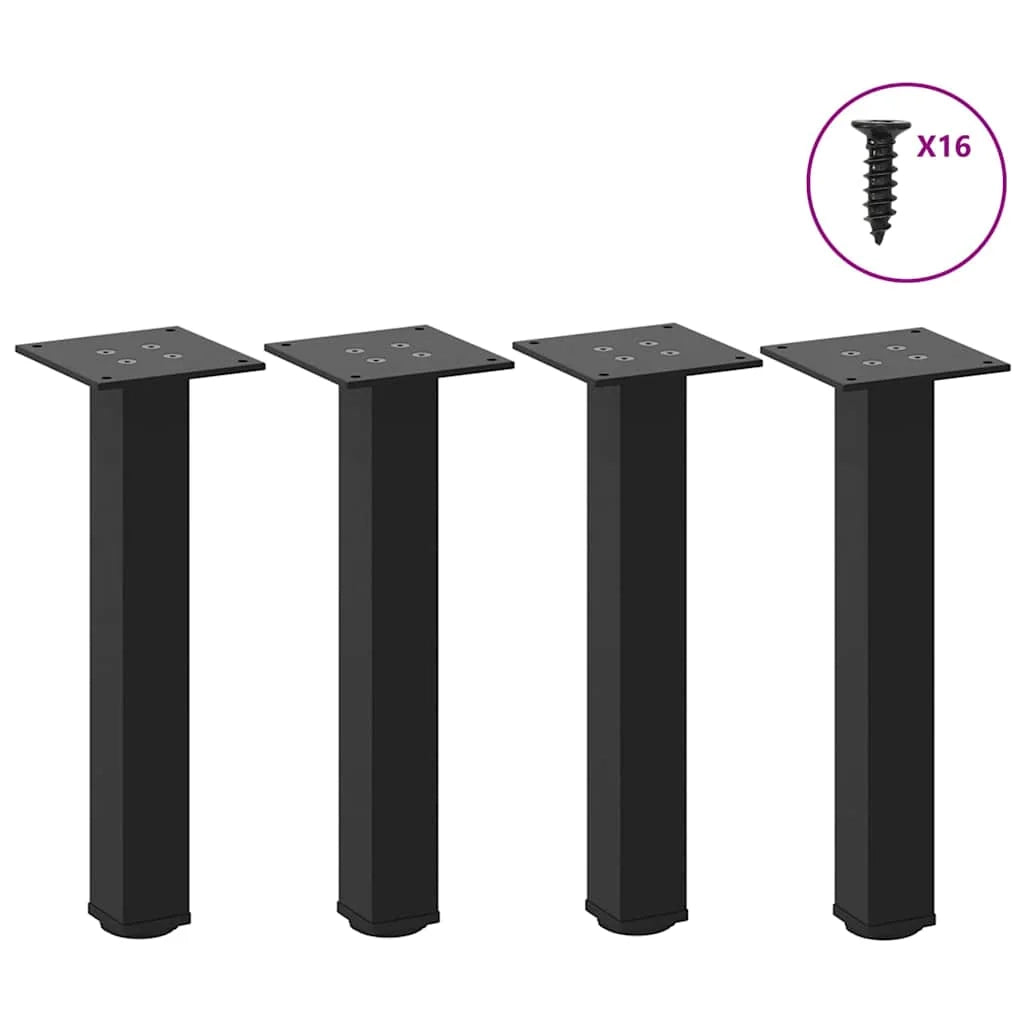Set di 4 gambe regolabili per tavolino da caffè 42 x 40 x 40 cm design estetico moderno in acciaio nero 02_0056750