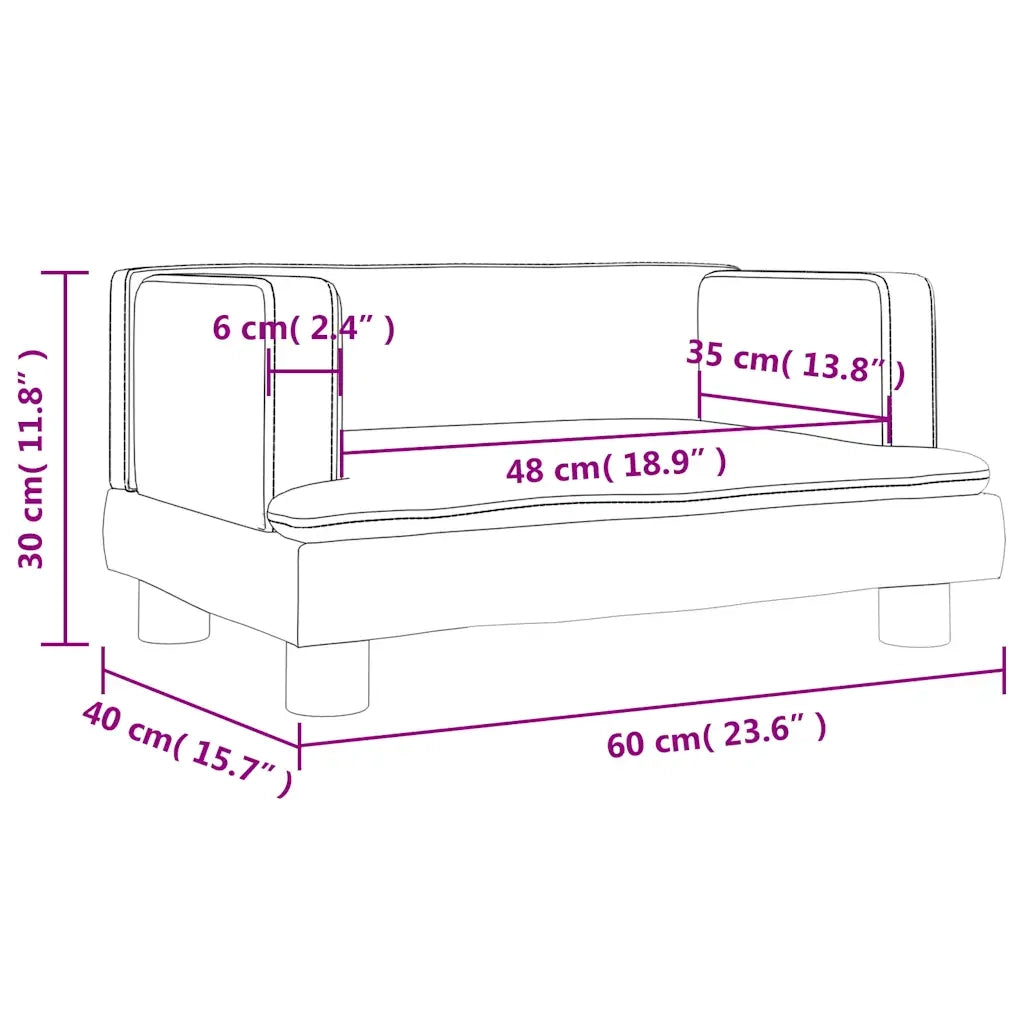 Divano | Divano da soggiorno | Sofa per Bambini Marrone 60x40x30 cm in Velluto