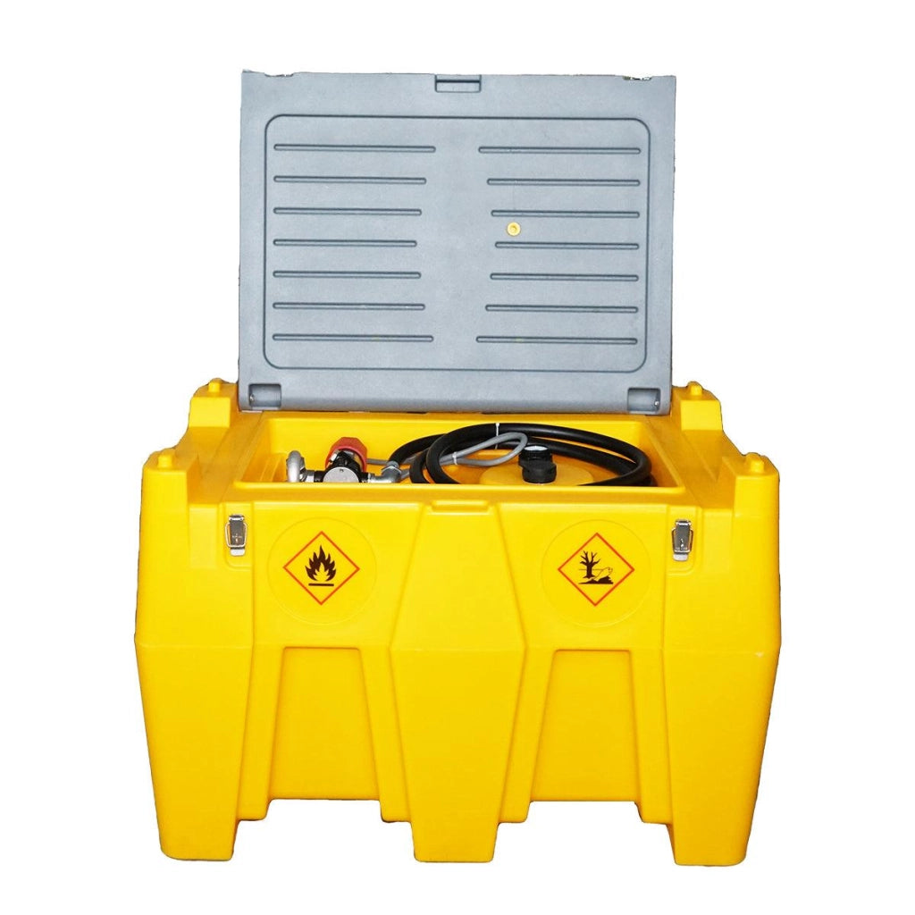Serbatoio per gasolio da 480 Litri con impianto di trasferimento 12V/200W, Portata 60 L/min., Serbatoio per Carburante Portatile