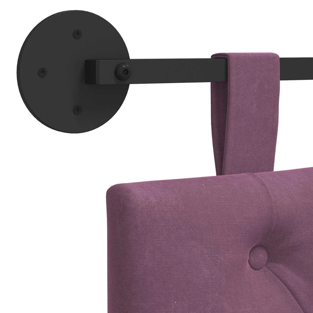 Testiera | Testata sospesa Con luce LED Viola Velluto