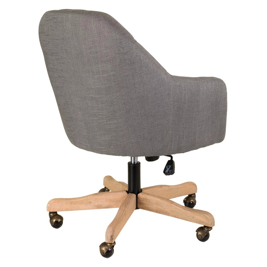 Sedia in legno e imbottita con ruote grigie 63x54x40/87h