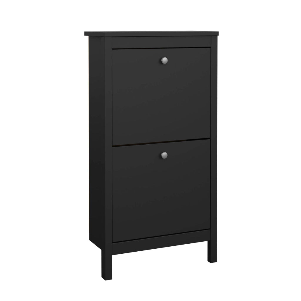 Scarpiera Tisoy, Mobile portascarpe, Armadio da ingresso multiuso, Mobiletto per calzature, 54x25 h103 cm, Nero
