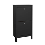 Scarpiera Tisoy, Mobile portascarpe, Armadio da ingresso multiuso, Mobiletto per calzature, 54x25 h103 cm, Nero