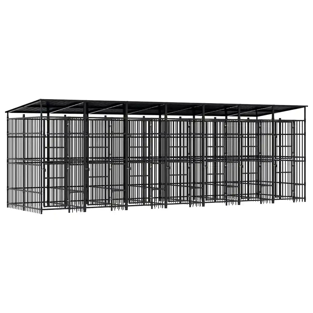 Gabbia per Cani da Esterno con Tetto in Acciaio 12,9 mÂ² cod mxl 44285