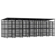 Gabbia per Cani da Esterno con Tetto in Acciaio 12,9 mÂ² cod mxl 44285