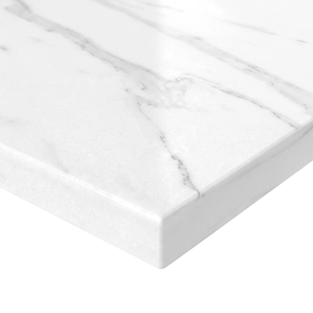 Mensolone bagno 120 cm in legno effetto marmo bianco carrara Levia