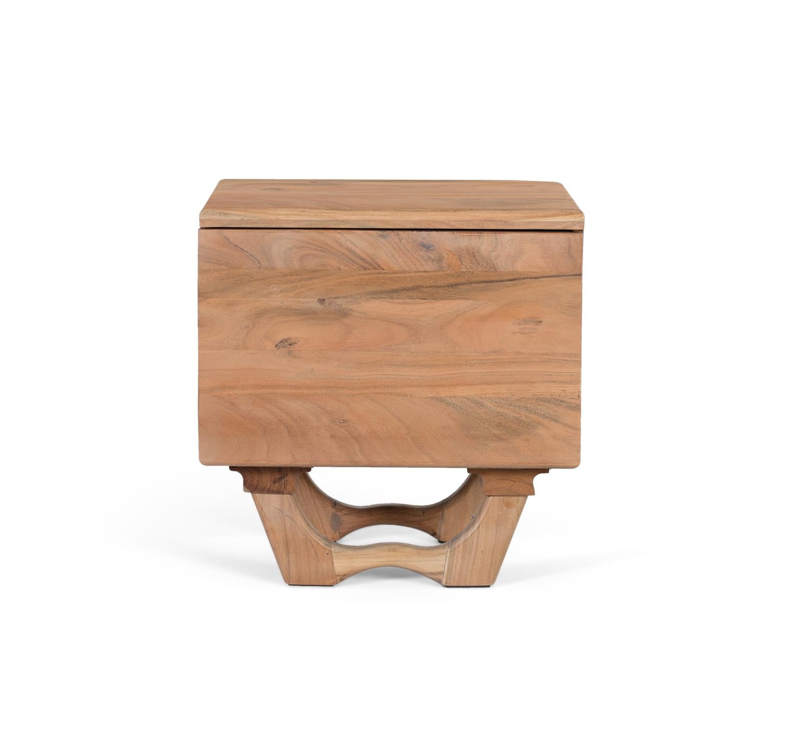 Comodino in legno di acacia naturale