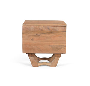Comodino in legno di acacia naturale