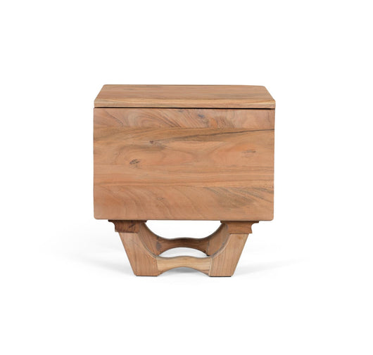 Comodino in legno di acacia naturale