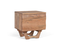 Comodino in legno di acacia naturale