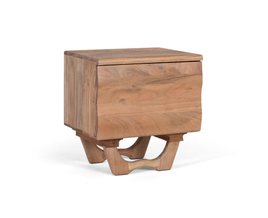 Comodino in legno di acacia naturale