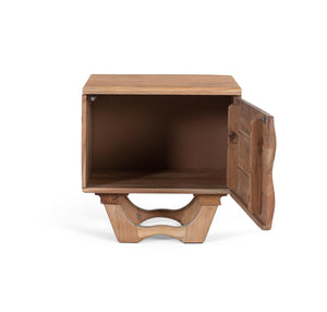 Comodino in legno di acacia naturale