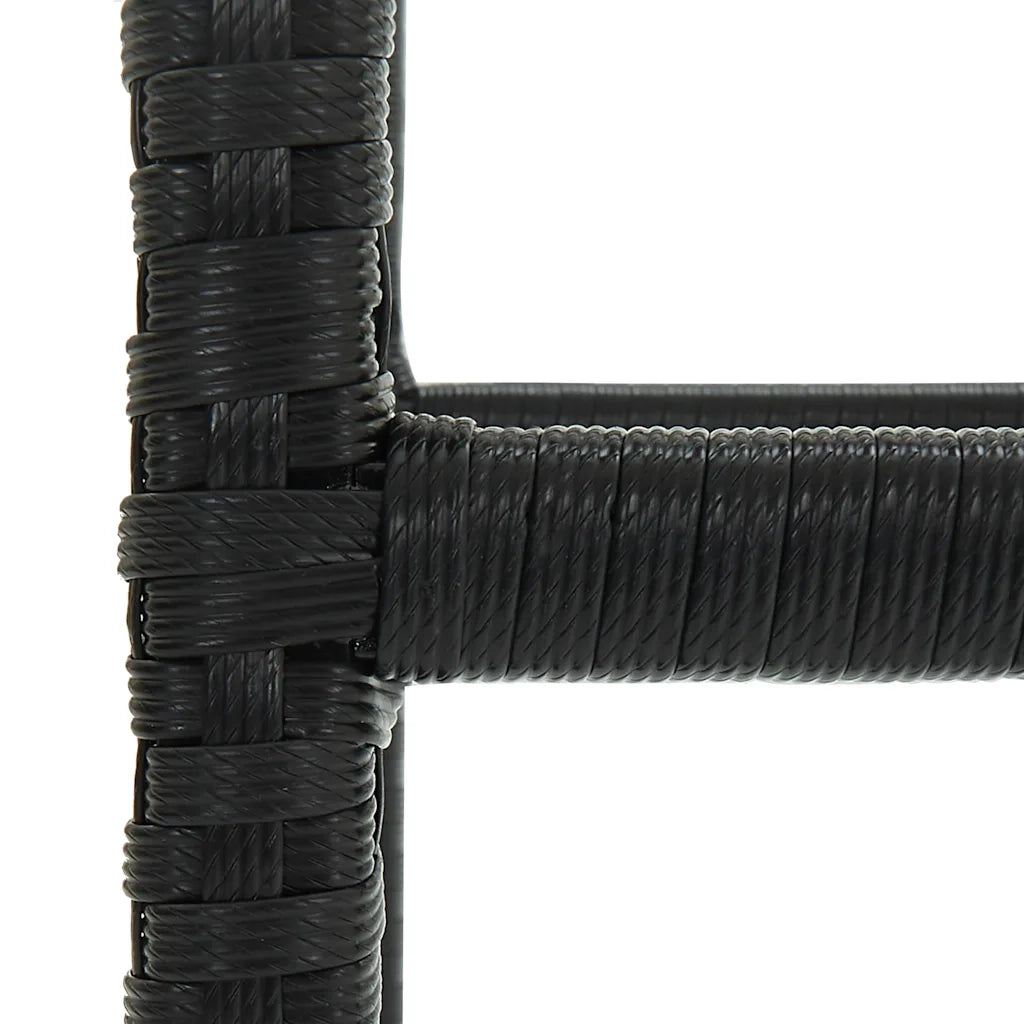 Sgabelli da Bar con Cuscini 4 pz Neri in Polyrattan 313446