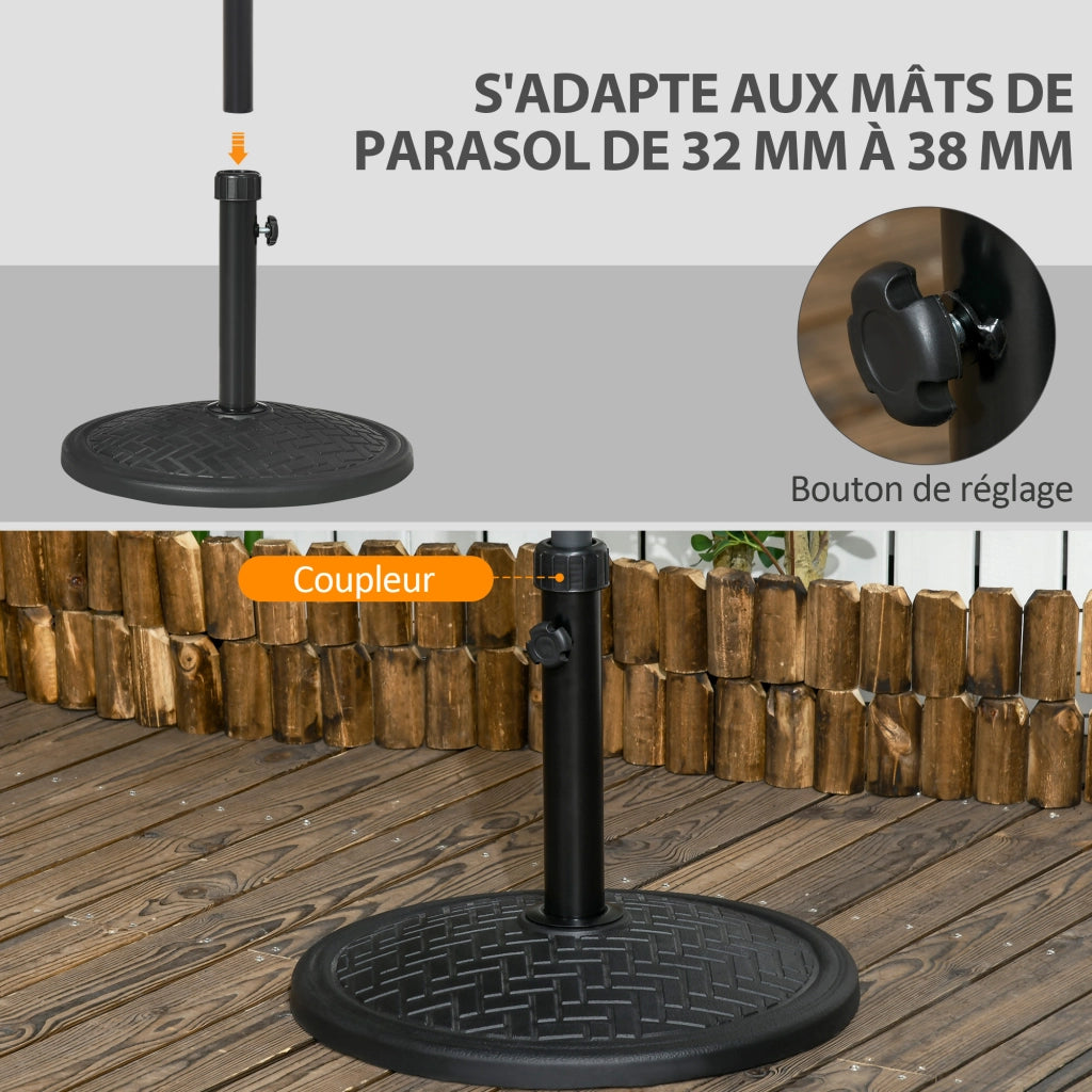Base per parasole in cemento ¨C Zephmum ¨C Nero ? 46 cm