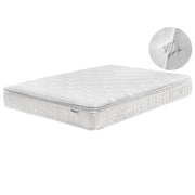 Materasso a molle insacchettate Tessuto di bambù bianco Double 140 x 200 cm 5 Zone medio Firm sfoderabile
