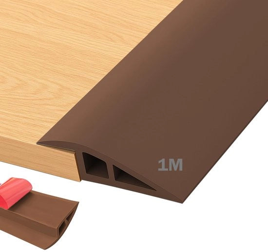 Striscia di transizione per porte, profilo di transizione in PVC autoadesivo 1M x 5CM, striscia di transizione per differenze di altezza 10MM, profilo di transizione per rampe (donkerbruin) autoadesivo
