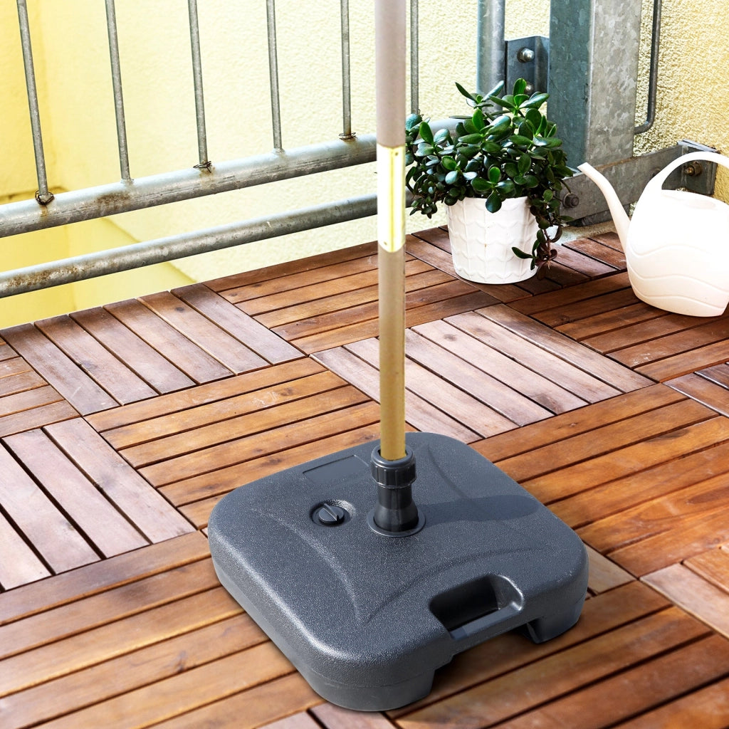 Base per Ombrellone da Giardino Ø38 Riempibile 20-30 Kg HDPE Nero 46x45x26 cm