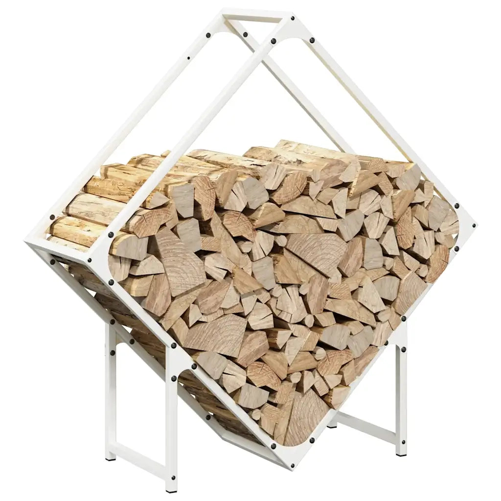 Rastrelliera per Legna da Ardere Bianca 80x25x80 cm 864284