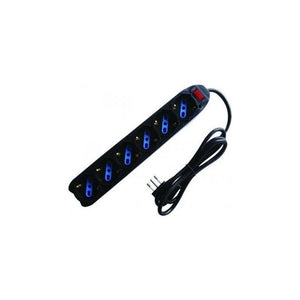 Vigor-Blinky Multipresa 6 Prese con Interruttore Schuko Bipasso  90‹ Nero 16A