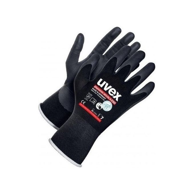 Uvex 60038 Guanti da officina Nero Carbonio, Elastan, Poliammide 1 pz