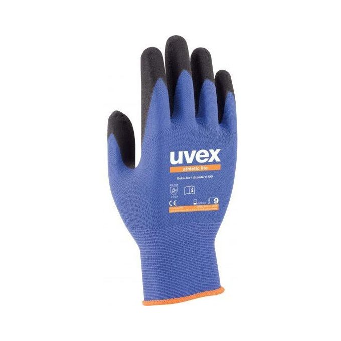 Uvex 60027 Guanti da officina Antracite, Blu Elastan, Poliammide 1 pz