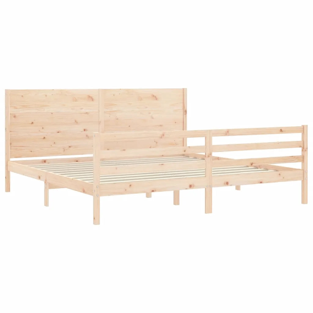 Giroletto con Testiera-Struttura Letto con testiera 200x200 cm in Legno Massello 178765
