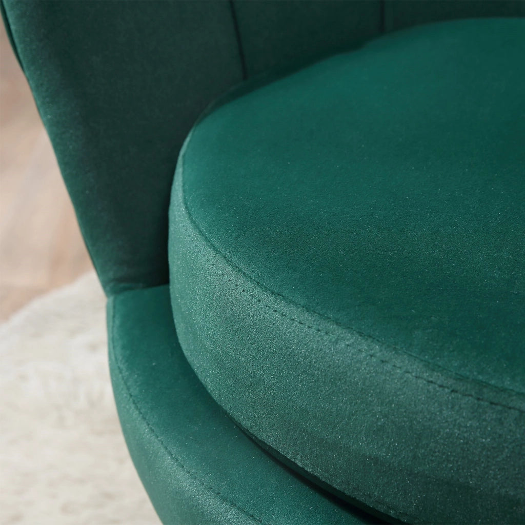 EasyComfort Poltrona Vintage di Design in Velluto Verde Poltroncina da Camera