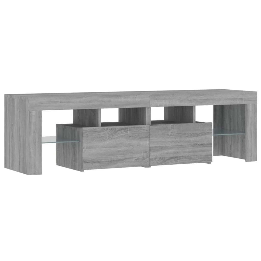 Mobile TV multimediale mensola TV credenza mobile TV sala da pranzo soggiorno camera da letto con luci LED Sonoma 140 x 36,5 x 40 cm grigio 02_0026804