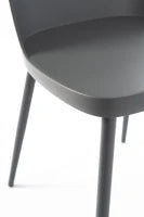 E-STYLO Sedia in polipropilene grigio scuro e gambe in metallo grigio scuro, 46cm X 55cm H. 80cm.