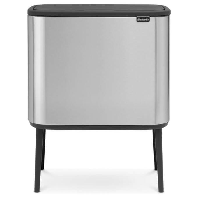 Brabantia 316081 bidone per la spazzatura 33 L Rettangolare Acciaio inossidabile Nero, Acciaio inossidabile