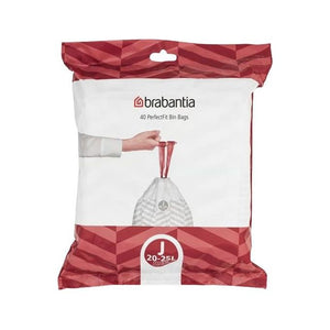 Brabantia 8710755115608 sacchetto per rifiuti 23 L Grigio, Bianco 40 pz
