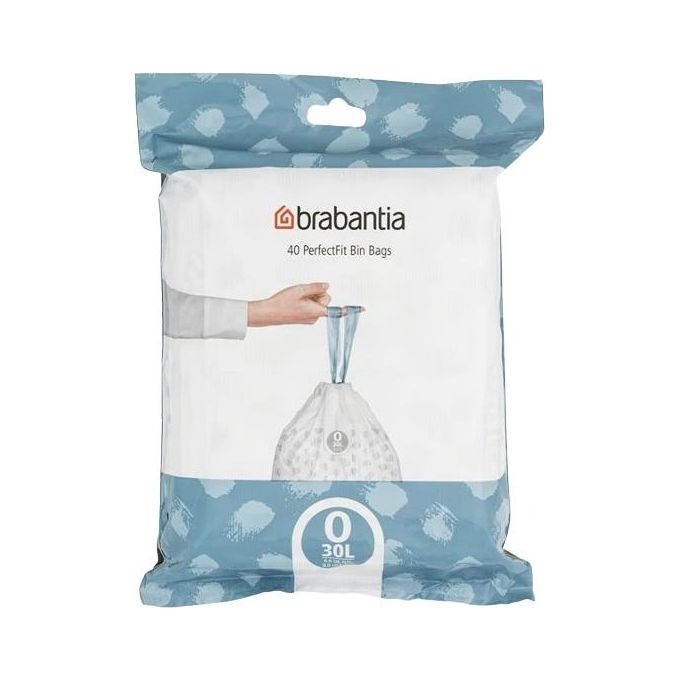 Brabantia 124846 sacchetto per rifiuti 30 L Grigio, Bianco 40 pz