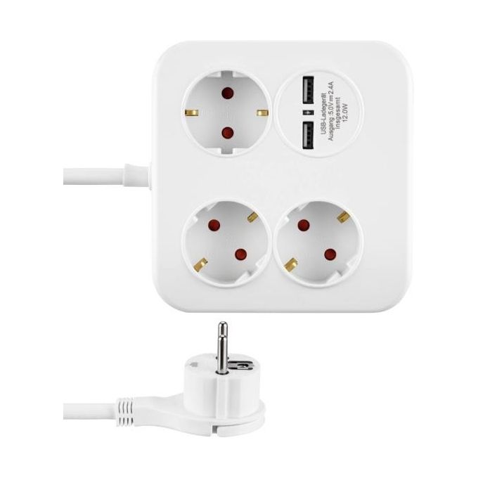 REV 12378109 prolunghe e multiple 1,4 m 3 presa(e) AC Interno Bianco