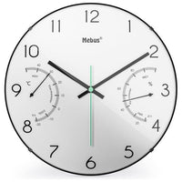 Mebus 16106 Quarz-Wanduhr Orologio al quarzo Rotondo Nero, Bianco