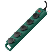Brennenstuhl 1159910215 prolunghe e multiple 5 m 5 presa(e) AC Esterno Nero, Verde